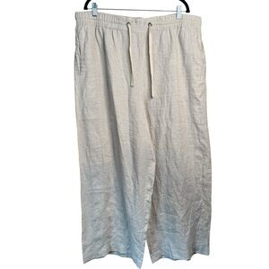 Commonry Pure Linen Pull On Wide Leg Crop Pants Beige Women’s 18 G25